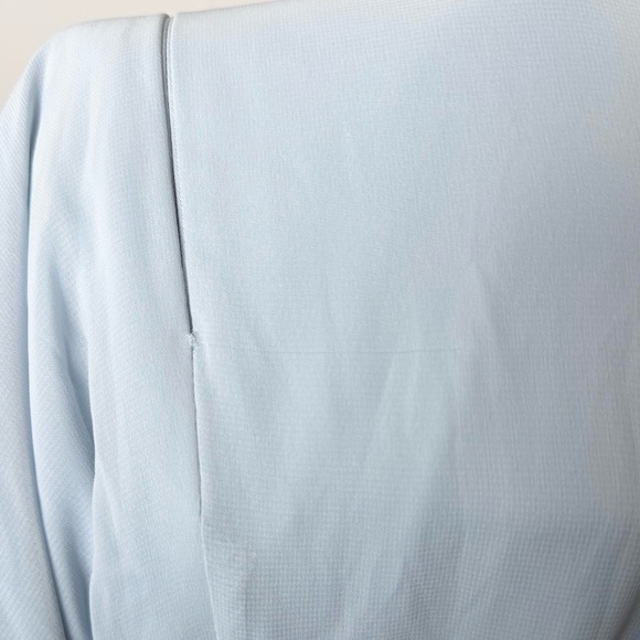 DESSY COLLECTION Chiffon Square Neck Sleeveless Tie Shoulder Front Slit Gown 8 - Picture 5 of 5